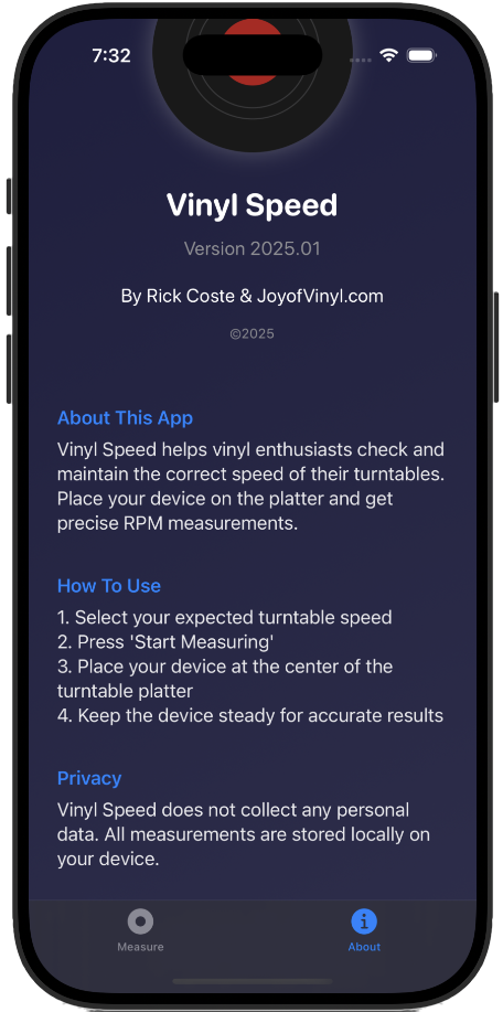 Vinyl Speed about screen